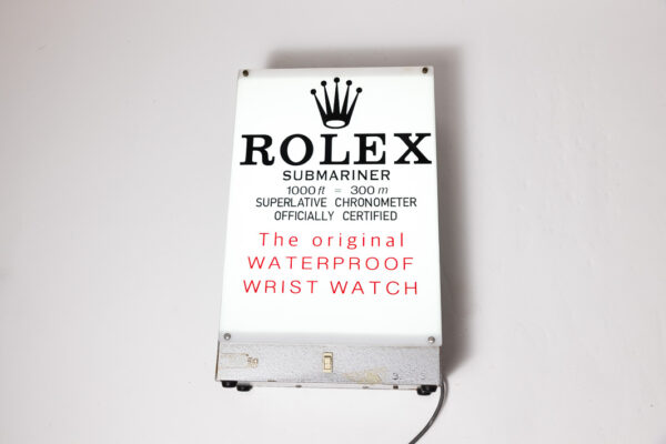 1960-80’s Rolex Submariner Waterproof Wrist Watch Illuminated Display Sign