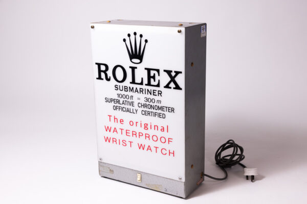 1960-80’s Rolex Submariner Waterproof Wrist Watch Illuminated Display Sign