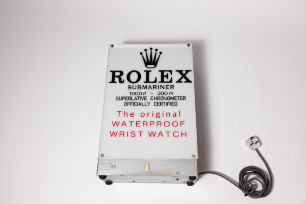 1960-80’s Rolex Submariner Waterproof Wrist Watch Illuminated Display Sign