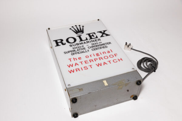1960-80’s Rolex Submariner Waterproof Wrist Watch Illuminated Display Sign