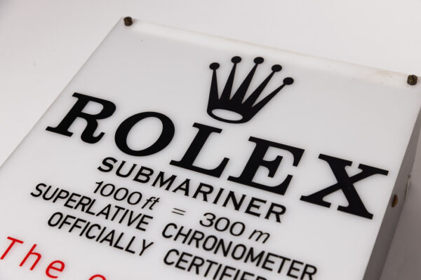 1960-80’s Rolex Submariner Waterproof Wrist Watch Illuminated Display Sign