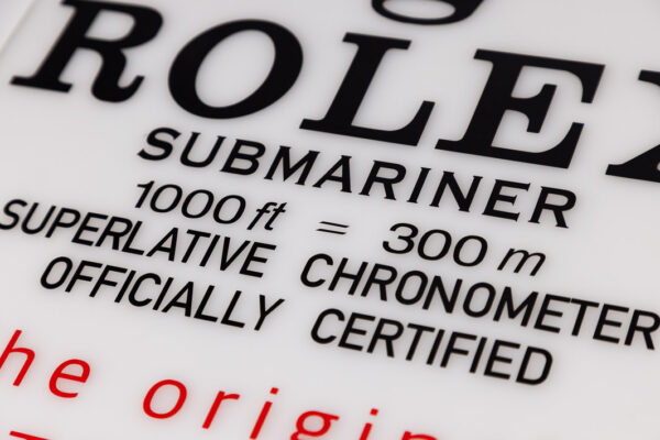 1960-80’s Rolex Submariner Waterproof Wrist Watch Illuminated Display Sign