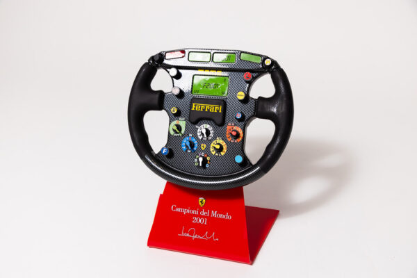 2001 Ferrari F1 Steering Wheel 1:1 Scale Trophy Michael Schumacher Luca De Montezemolo Letter