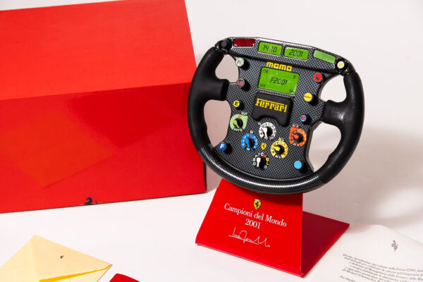 2001 Ferrari F1 Steering Wheel 1:1 Scale Trophy Michael Schumacher Luca De Montezemolo Letter