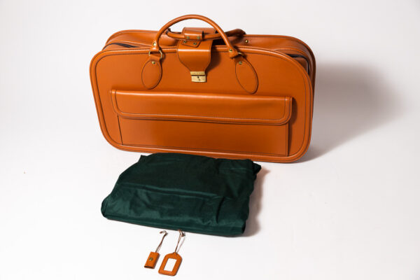 1992-97 Ferrari 456 GT Schedoni Tan Leather Suitcase with Front Pocket