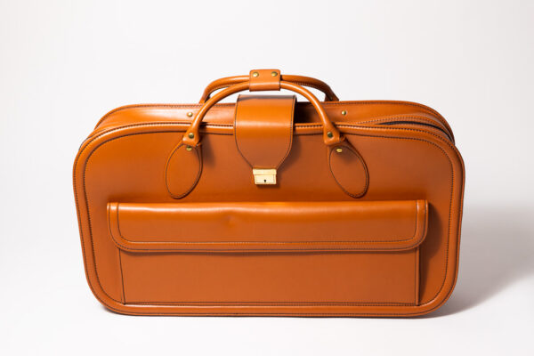 1992-97 Ferrari 456 GT Schedoni Tan Leather Suitcase with Front Pocket
