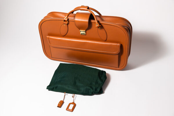 1992-97 Ferrari 456 GT Schedoni Tan Leather Suitcase with Front Pocket