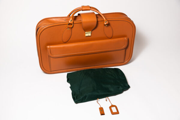 1992-97 Ferrari 456 GT Schedoni Tan Leather Suitcase with Front Pocket