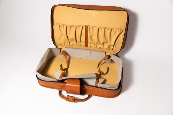 1992-97 Ferrari 456 GT Schedoni Tan Leather Suitcase with Front Pocket