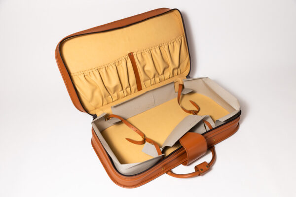 1992-97 Ferrari 456 GT Schedoni Tan Leather Suitcase with Front Pocket