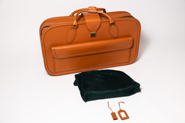 1992-97 Ferrari 456 GT Schedoni Tan Leather Suitcase with Front Pocket