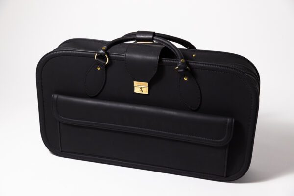 1992-97 Ferrari 456 GT Schedoni Black Leather Suitcase with Front Pocket