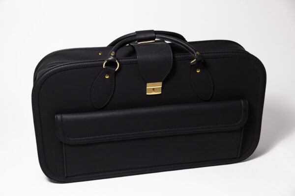 1992-97 Ferrari 456 GT Schedoni Black Leather Suitcase with Front Pocket