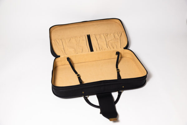 1992-97 Ferrari 456 GT Schedoni Black Leather Suitcase with Front Pocket