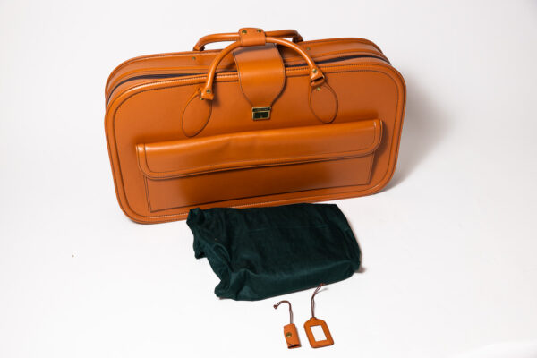 1992-97 Ferrari 456 GT Schedoni Tan Leather Suitcase with Front Pocket