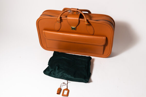 1992-97 Ferrari 456 GT Schedoni Tan Leather Suitcase with Front Pocket