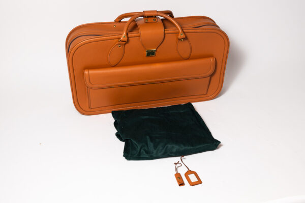 1992-97 Ferrari 456 GT Schedoni Tan Leather Suitcase with Front Pocket