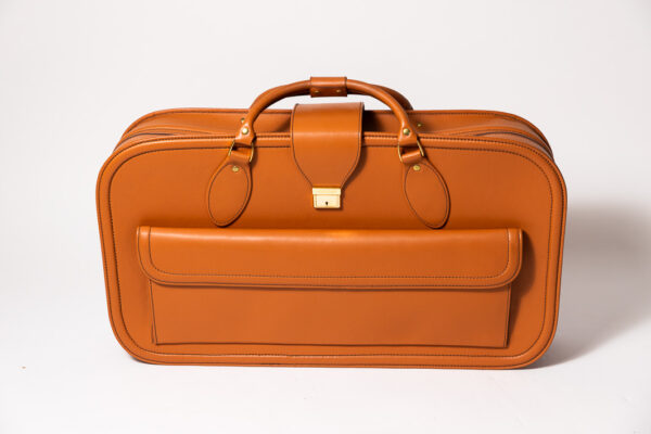 1992-97 Ferrari 456 GT Schedoni Tan Leather Suitcase with Front Pocket