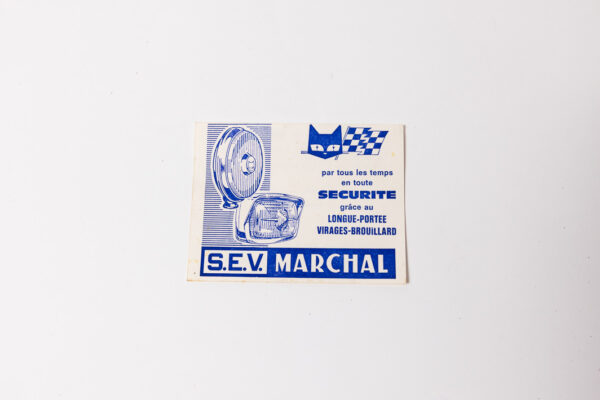 1963-74 S.E.V. Marchal Headlamp Headlight Certificate Card Ferrari 250 275 330 365 Daytona Dino