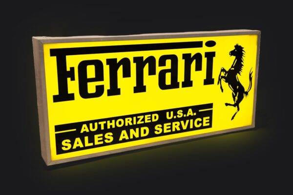 1970-80's Ferrari Authorized USA Sales and Service Illuminated Sign 308 Daytona