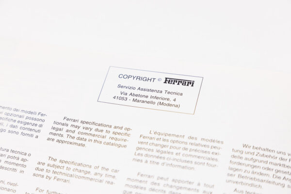 1995-97 Ferrari F50 Enzo Owners Manual and Literature Set