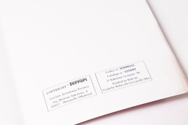 1995-97 Ferrari F50 Enzo Owners Manual and Literature Set