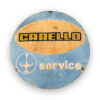 1950-70's Carello Service Round Enamel Porcelain Workshop Sign 250 275 330 Dino