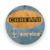 1950-70's Carello Service Round Enamel Porcelain Workshop Sign 250 275 330 Dino