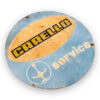 1950-70's Carello Service Round Enamel Porcelain Workshop Sign 250 275 330 Dino