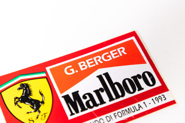 1993 Scuderia Ferrari F1 Gerhard Berger Marlboro Sticker Decal Emblem