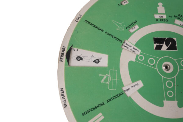1972 F1 Il Disco Cifrario della Velocità Circuits Cars Paper Wheel Chart
