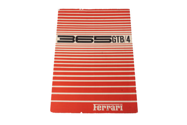 1970-74 Ferrari 365 GTB/4 Daytona Owner's Manual Handbook
