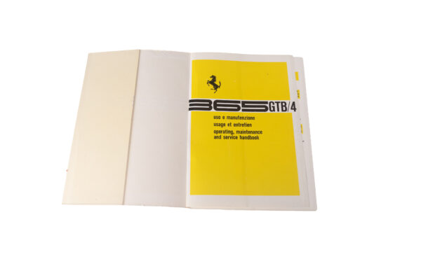 1970-74 Ferrari 365 GTB/4 Daytona Owner's Manual Handbook
