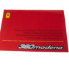 1999-2005 Ferrari 360 Modena Blank Warranty Service Book