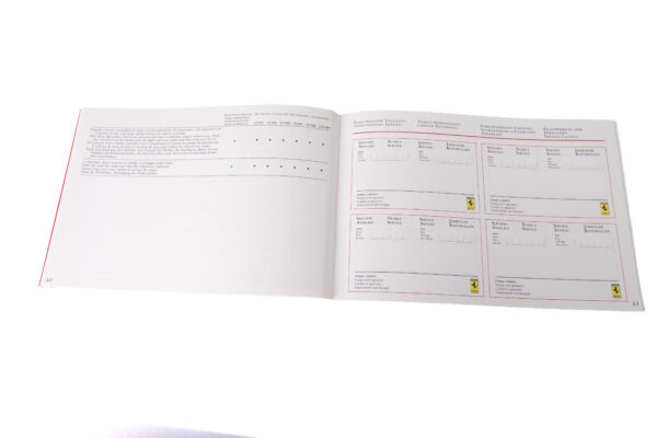 1999-2005 Ferrari 360 Modena Blank Warranty Service Book