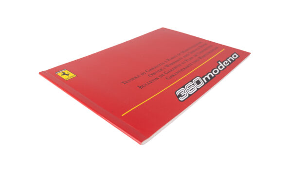 1999-2005 Ferrari 360 Modena Blank Warranty Service Book