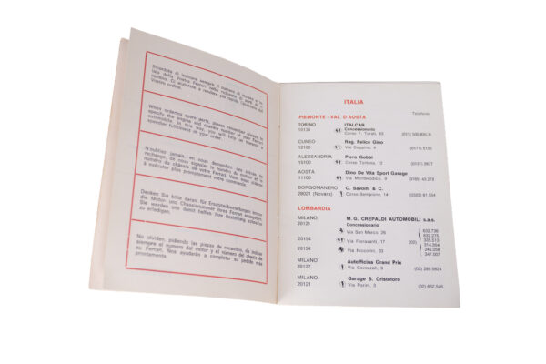 1973 Ferrari Dino 246 365 Daytona Dealer Directory Sale and Service