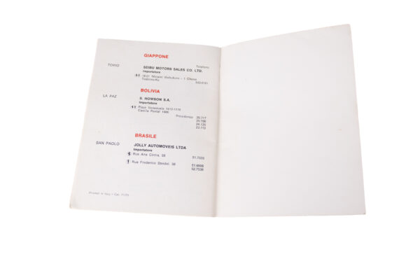 1973 Ferrari Dino 246 365 Daytona Dealer Directory Sale and Service