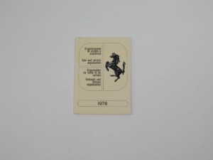 Ferrari 1978 Dealer Directory Manual Handbook 308 400 512BB