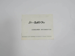 Ferrari 246 Dino Consumer Information Manual
