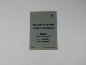 1983-85 Ferrari 308 QV Quattrovalvole Wiring Diagrams Manual Handbook