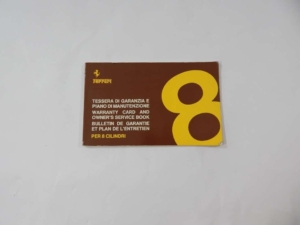 Ferrari 308 Warranty Card Manual