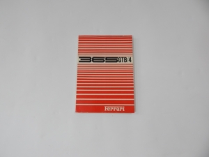 Ferrari 365 GTB/4 Daytona Owners Manual Handbook