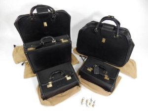 Ferrari 512TR 5 Piece Black Schedoni Leather Luggage Set